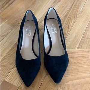 Franco Sarto 7.5 black suede block heel shoes